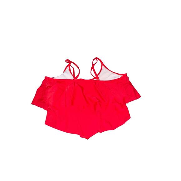 ❤️Red Ruffle Tankini Top - Size L - Picture 2 of 3